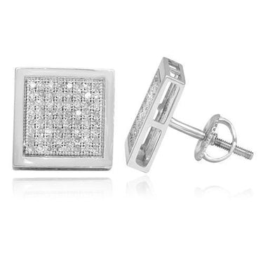 White 14K White Gold Diamond Stud Earrings 0.50 Ctw